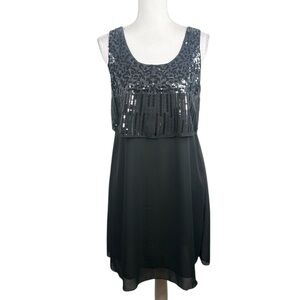 Kische Black Blue Sequin Formal Event Special Occasion Evening Dress Size Medium